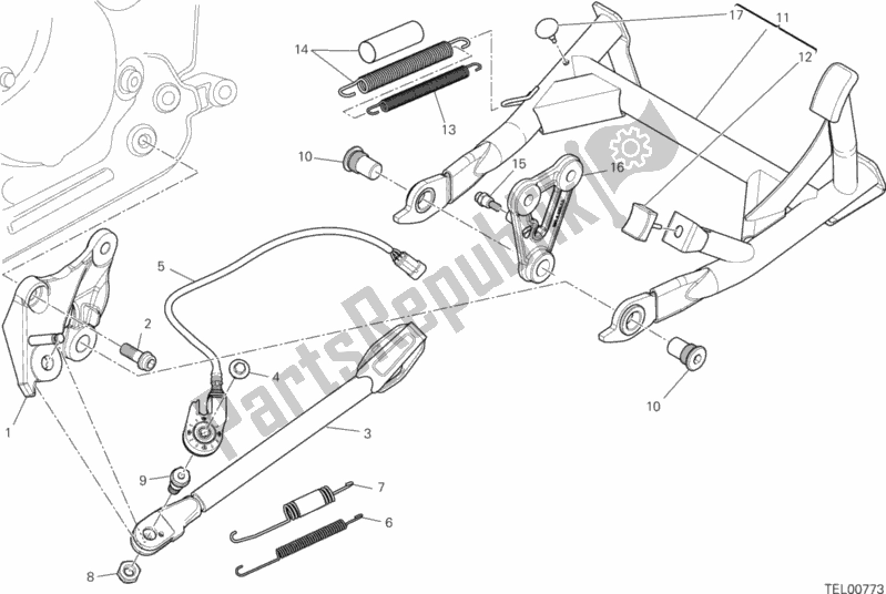 All parts for the Stand of the Ducati Hypermotard Hyperstrada Brasil 821 2016